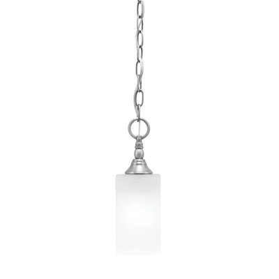 Mini-luminaire suspendu en chaîne avec verre carré de 3,5 po en marbre blanc