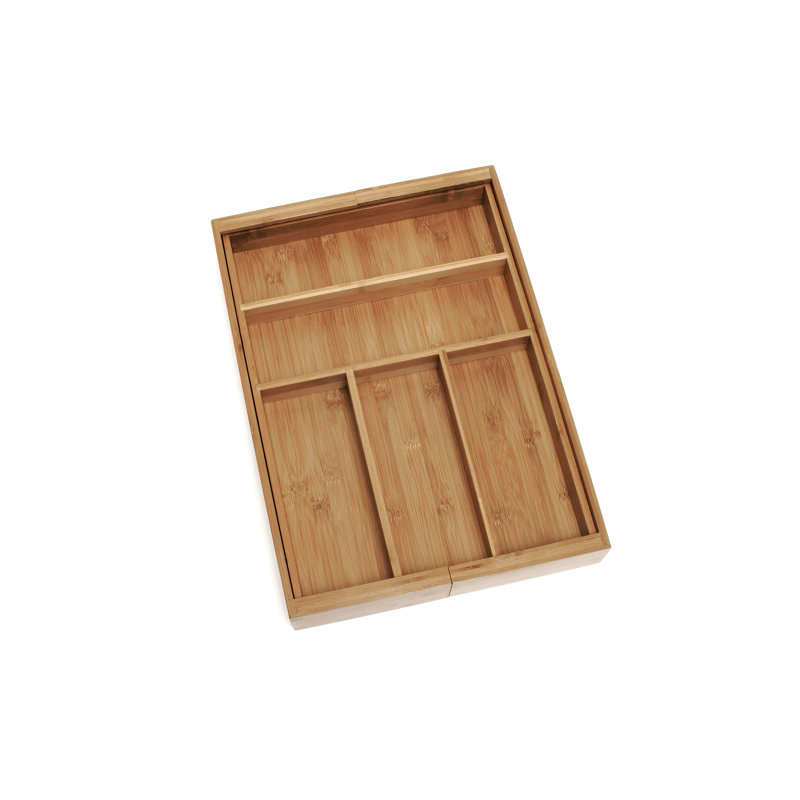 Adjustable Bamboo Expandable Drawer Organizer with Multiple Slots