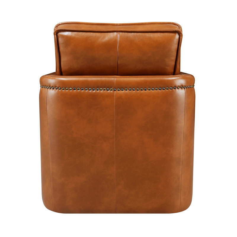 Fauteuil pivotant Coleigh, Cuir brun