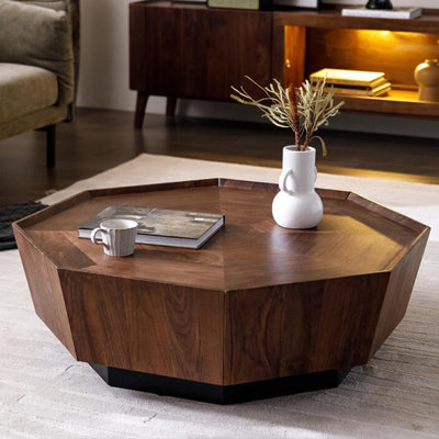 Table basse simple en noyer noir