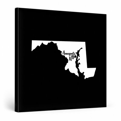 Home Sweet Annapolis — Maryland State Silhouette — Canvas Wall Art