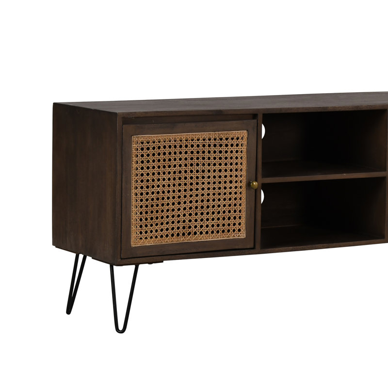 Akaal TV Stand for TVs up to 55", Natural/Dark Gray/Black