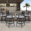 Tabourets de bar pivotants d'extérieur haut de gamme en aluminium avec coussin Sunbrella®-123417633-130915332