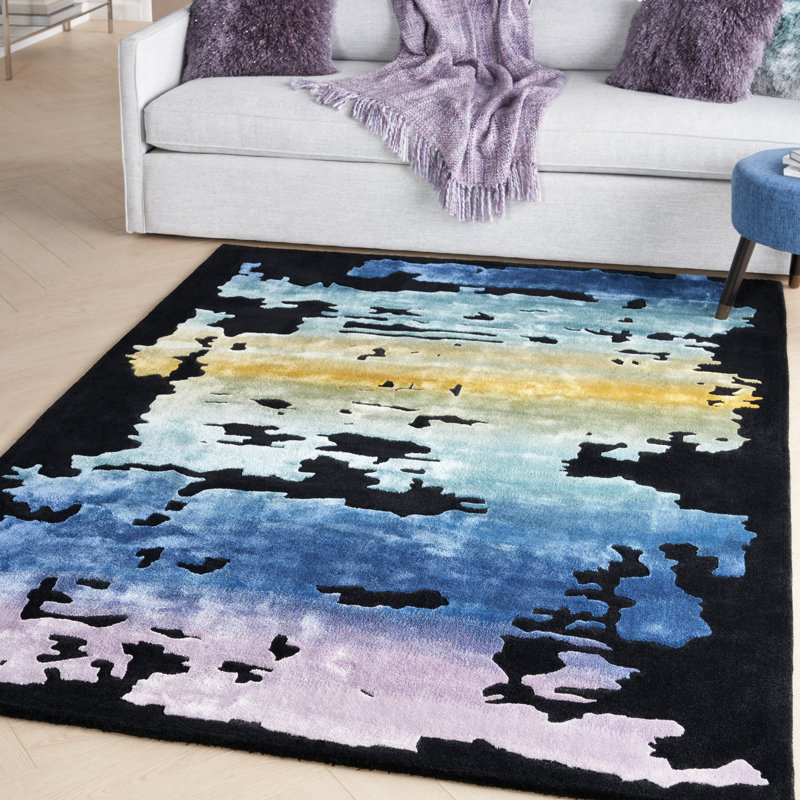 Zayia Nourison Area Rug Black/Multi, Rectangle 7'9" x 9'9"