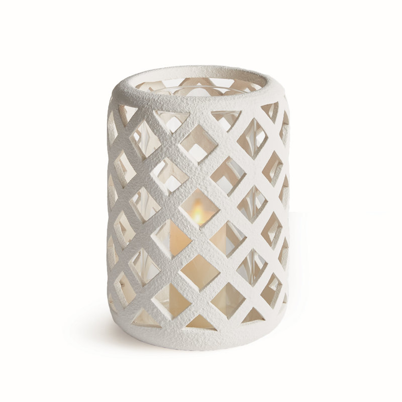 Damarrion terre cuite ouragan, H 11,22 po x l 8,66 po x P 8,66 po, Blanc