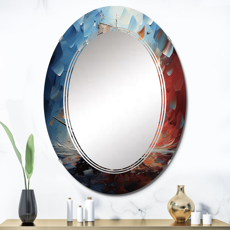 Dipaydran - Miroir mural moderne ovale, 36 po x 24 po