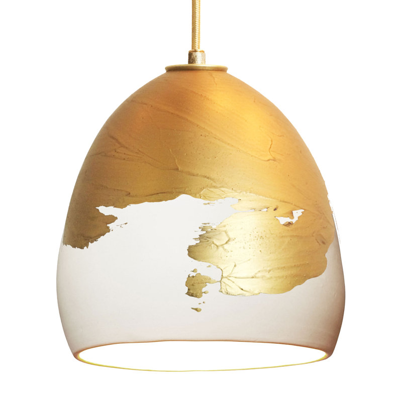 Architect 1 - Light Pendant, UL Listed for Dry Locations, LED Bulb Included, White & Brass Ombre