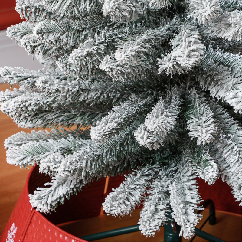 Arbre artificiel 6 pi, 329 pointes, base en métal floqué neige, Wonderful Time