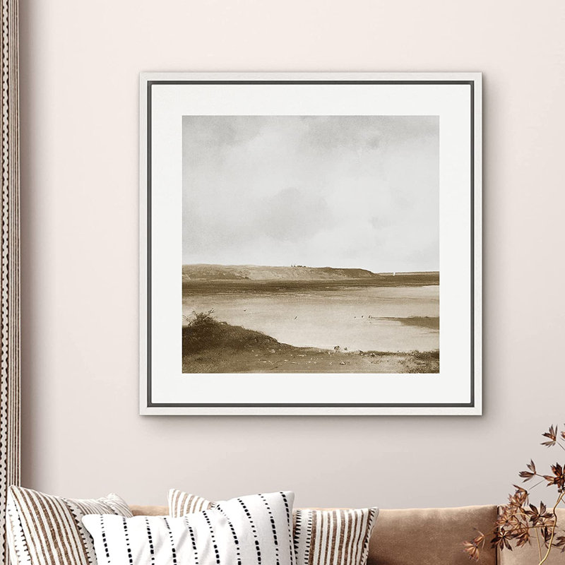 Peinture sur toile, cadre flottant, H 24 po x l 24 po x P 1,5 po, Blanc