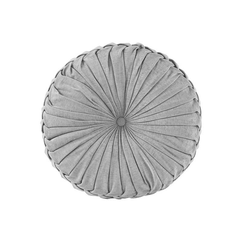 Coussin de sol rond en poly chenille, Gris