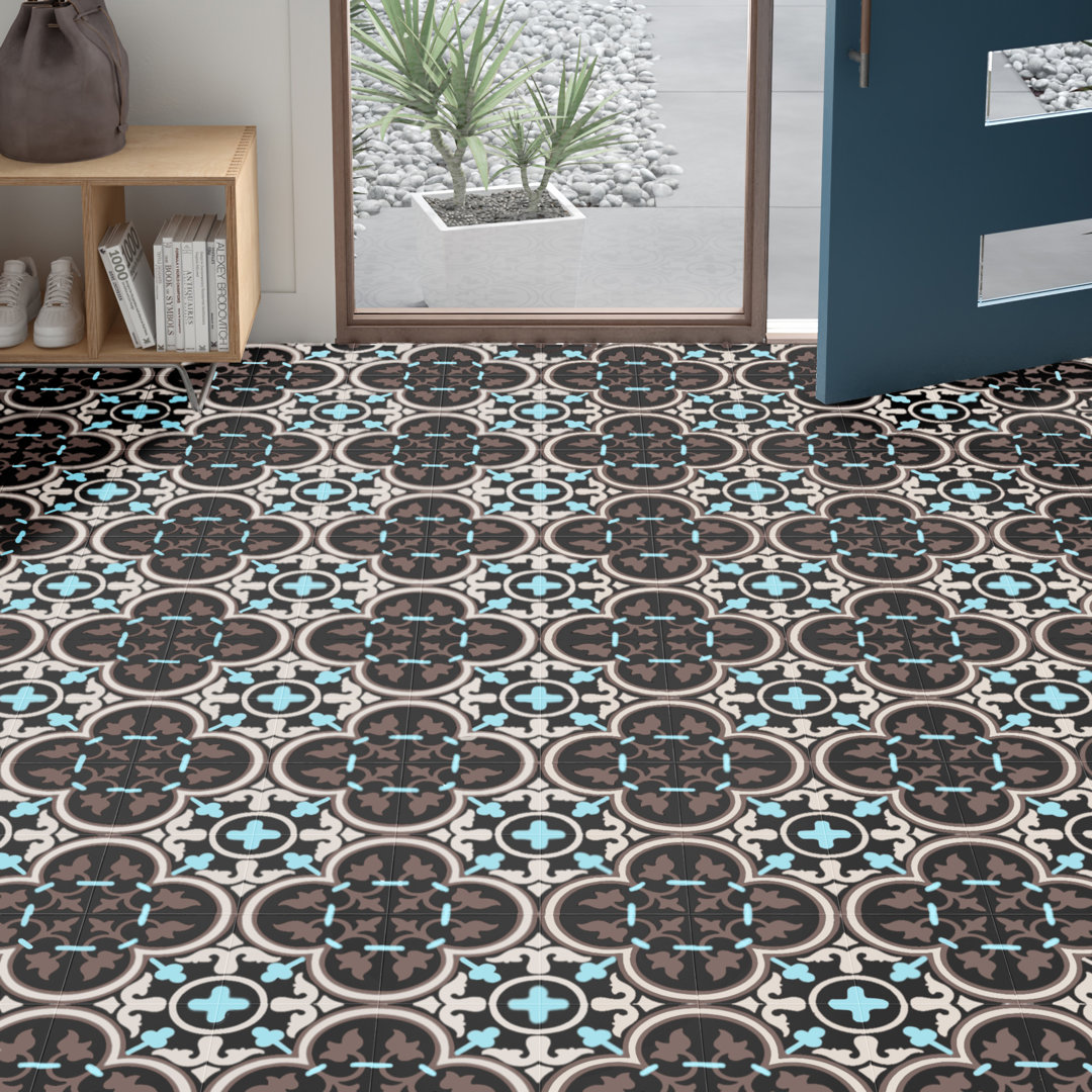 Casa 8" x 8" Cement Patterned Wall & Floor Tile Moroccan Mosaic 