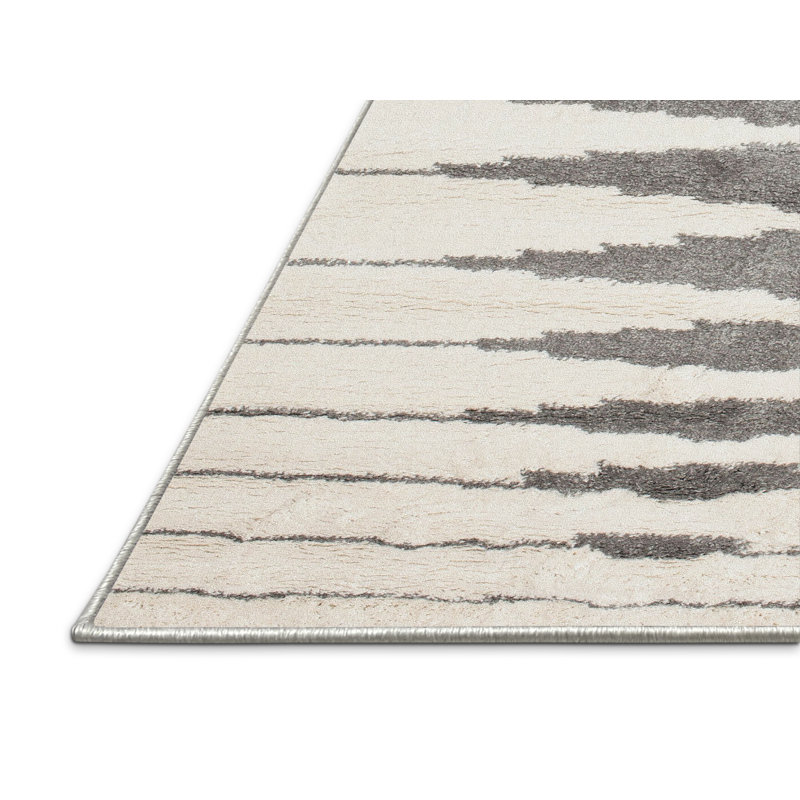 Tapis gris/zone noire contemporaine, Rectangle 8 pi x 12 pi