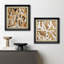 «Yellow Yellow Brown Shapes Abstract Artwork», reproduction d'art sur toile encadrée-123399750-123399751