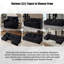 Siège profond modulaire avec 3 repose-pieds et coussins, pour salon, appartement. Chenille noire. Canapé-lit modulaire de luxe spacieux et confortable-1479789726