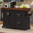 Solis Modern Kitchen Island Cart with Thick Countertop, Spice Rack, Towel Bar and Storage Cabinet-125902287