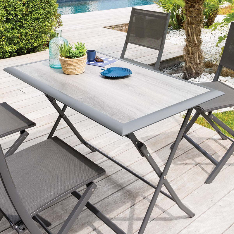 Hilberto Rectangular Metal Folding Outdoor Dining Table , 100cm cm W 71cm cm D