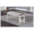 Modern Dining Room Bench with Gray Fabric Cushion and White Clean Lines, Combining Comfort and Style for Versatile Seating.