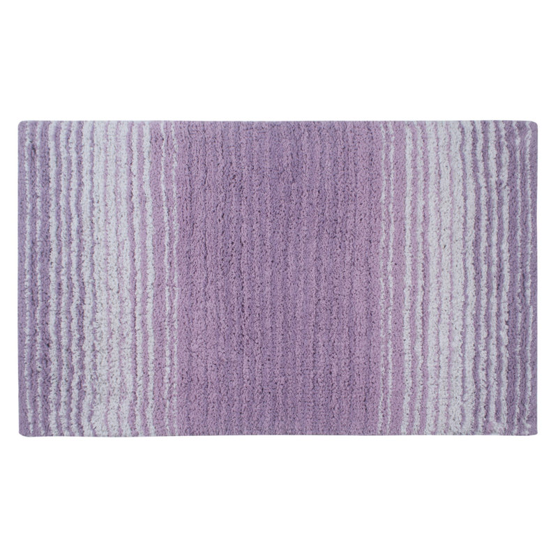 Tapis pour salle de bain 100% coton avec envers en latex, Simple - L 24 po x l 40 po, Mauve