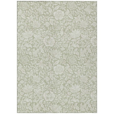 Machine Washable Indoor/Outdoor Chantille ACN2572 Floral Rug