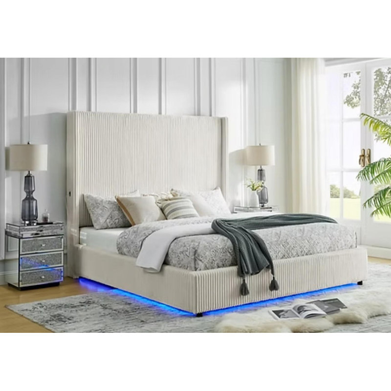 Plateforme de lit Belinda, Grand, Blanc