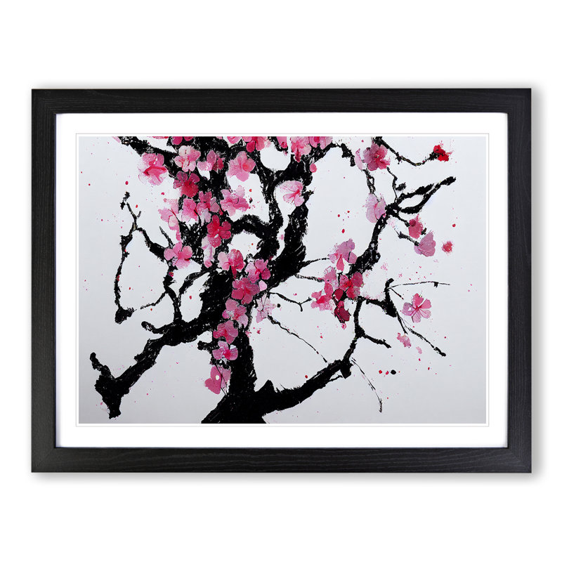 Intoxicating Cherry Blossom Tree Flowers - Framed Print, Black, 46cm H x 64cm W x 2cm D