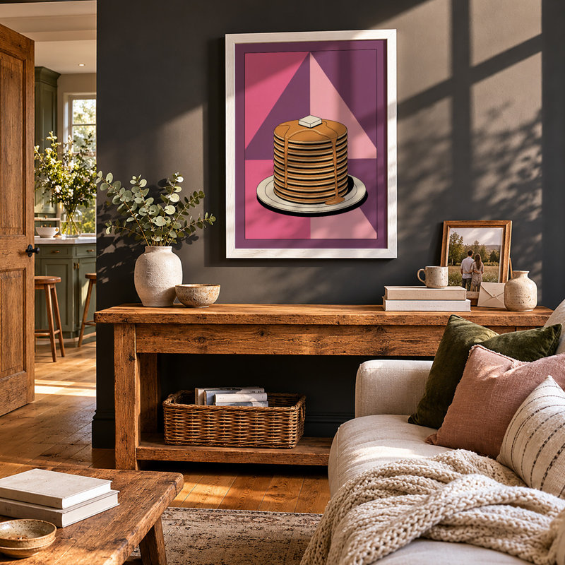 Stacked Pancakes Modern - Print, A2 - 59.4 x 42.0 cm, White