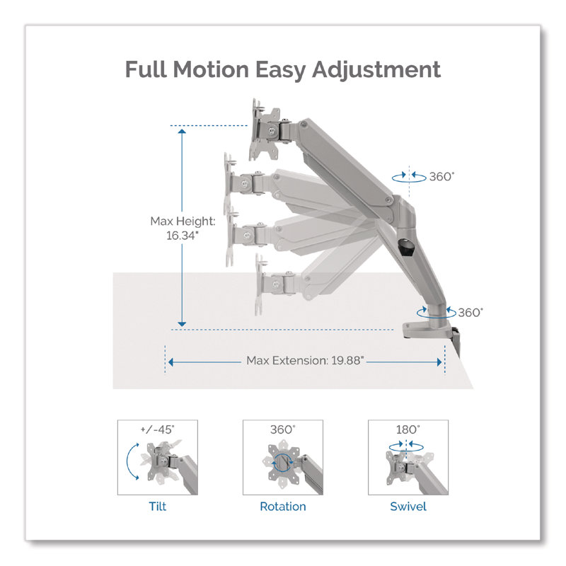 Fellowes® Multi-Screen Desktop Mount, Silver
