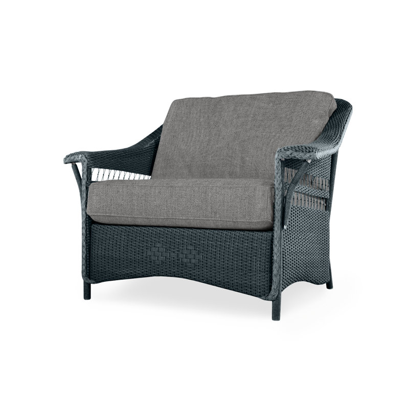 Nantucket Outdoor Lounge Chair, Remy Graphite, Ivory