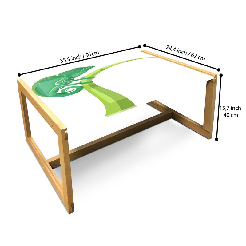 Table basse avec reptile East Urban Home, H 15,75 po x L 35,83 po x l 24,4 po