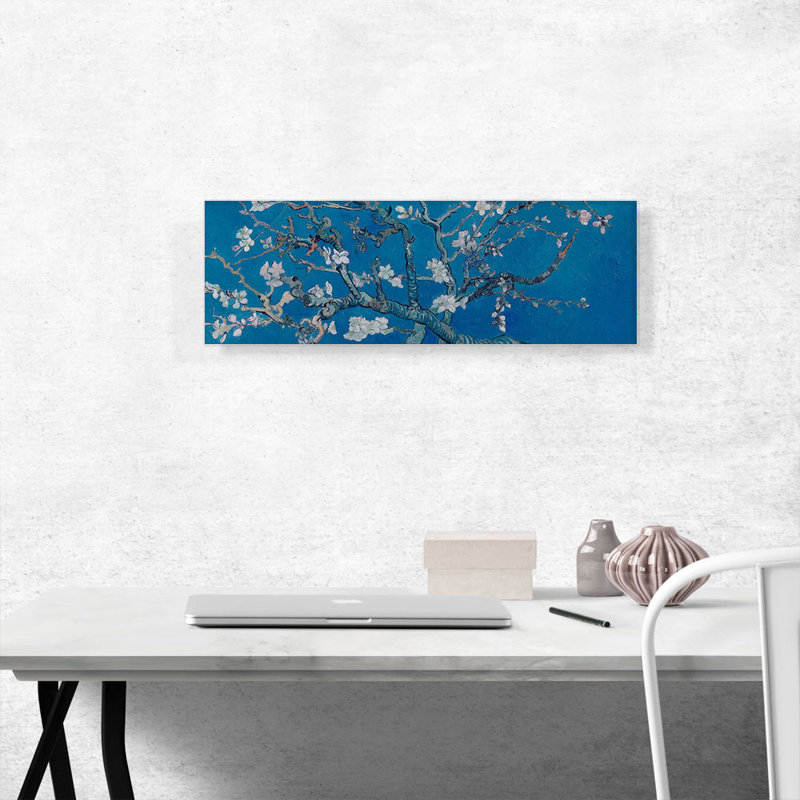 Branches avec fleur d'amandier - bleu par Vincent Van Gogh - reproduction d'art sur toile panoramique