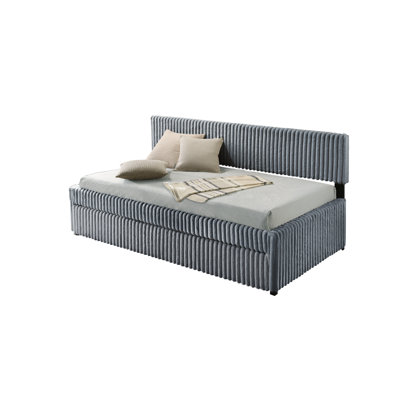 Twin Day Bed With Trundle In Corduroy Velvet