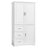 Tall And Wide Storage Cabinet With Doors For Bathroom Or Office, Three Drawers, White, Maximizing Organization And Space Efficiency