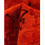 Tapis orange / noir surteint de conception unique 4 pi 3 po x 5 pi 10 po Overdyed