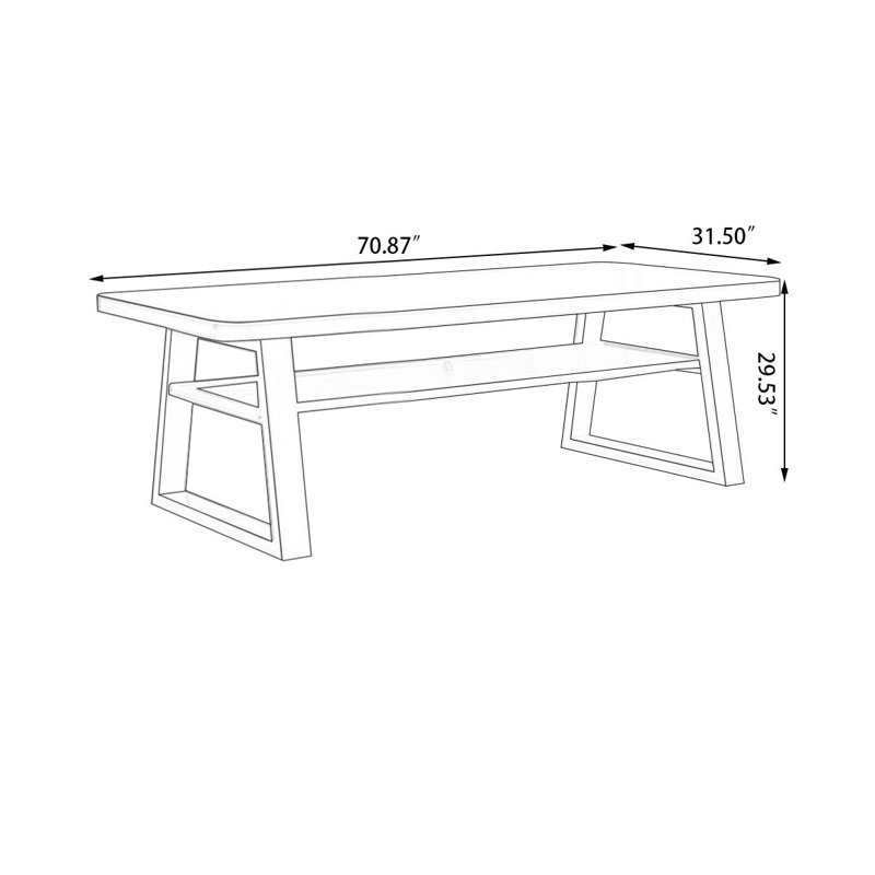 White Rectangular Solid Wood desks, 29.53" H x 70.87" W x 31.5" D