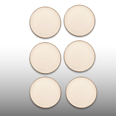 Ensemble de 6 assiettes de service rondes 100% porcelaine 6 pièces