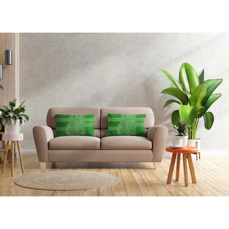 Polyester / Mélange de polyester Housse de coussin rectangulaire intérieure / extérieure lombaire et insert, Vert