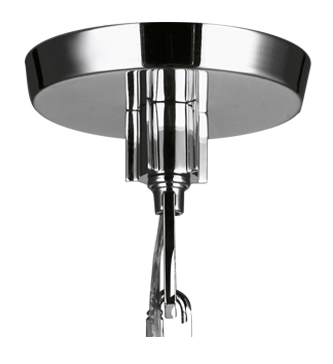 Single Light Ribbed Glass Dimmable Pendant, Chrome