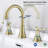 2-Handle 8 Inch Widespread Bathroom Sink Faucet Brushed Gold Lavatory Faucet 3 Hole 360° Swivel Spout Vanity Sink Basin Faucets 3007B-NA-117992821