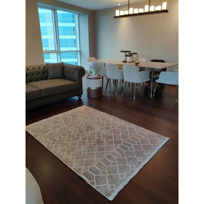 Tapis en coton avec envers antidérapant Lanney, Rectangle 2 pi 7 po x 7 pi 3 po