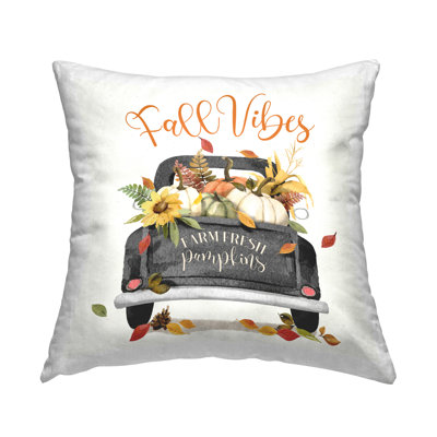 Coussin décoratif d'automne Fall Vibes Truck par Deane Beesley