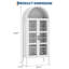 Garde-manger arqué de 70 po de hauteur avec portes en verre trempé et éclairage DEL - Rangement moderne en bois avec tablettes réglables et panneaux latéraux en acrylique - pour la cuisine, la salle à manger et le salon-701611166