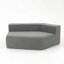 Fauteuil simple gris en molleton Teddy, canapé modulaire compressé avec siège large et trois coussins de dossier, support tout en mousse, fauteuil confortable pour le salon, le dortoir, les enfants et les animaux de compagnie-285250795