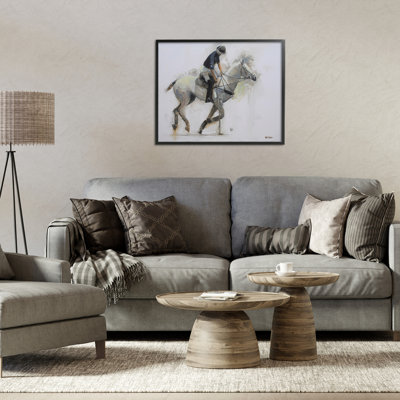 Polo Rider in Motion Framed Giclee, design by Jadei Graphics