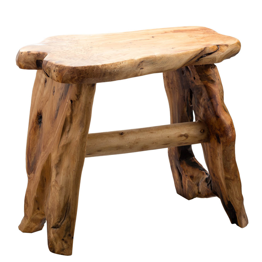 Dione Reclaimed Wood Accent Stool Millwood Pines