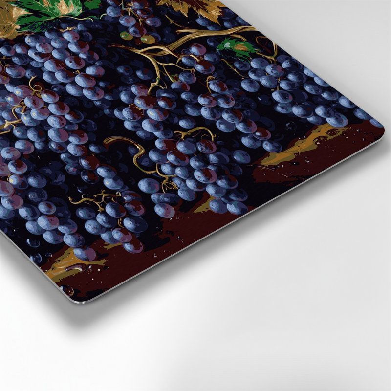 Fruit Grape Champagne Purple Metal Wall Art, 8" H x 8" W