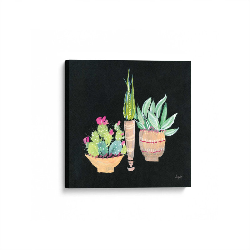 «Cactus Party II» par Kristy riz, reproduction d'art sur toile, H 30 po x l 30 po