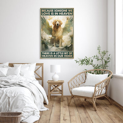 «Dog Heaven In Our Home», reproduction d'art graphique sur toile tendue 1 pièce