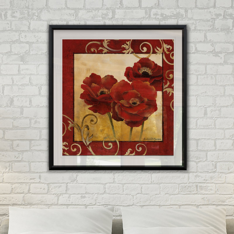 Coquelicots II - reproduction de cadre photo, H 17,5 po x l 17,5 po x P 1,5 po