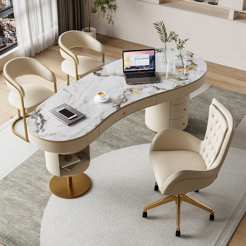 Pupitre de bureau léger Light Luxury, H 29,53 po x l 78,74 po x P 27,56 po