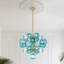 Lustre 19 lumières en verre tourbillonnant bleu-1682280665